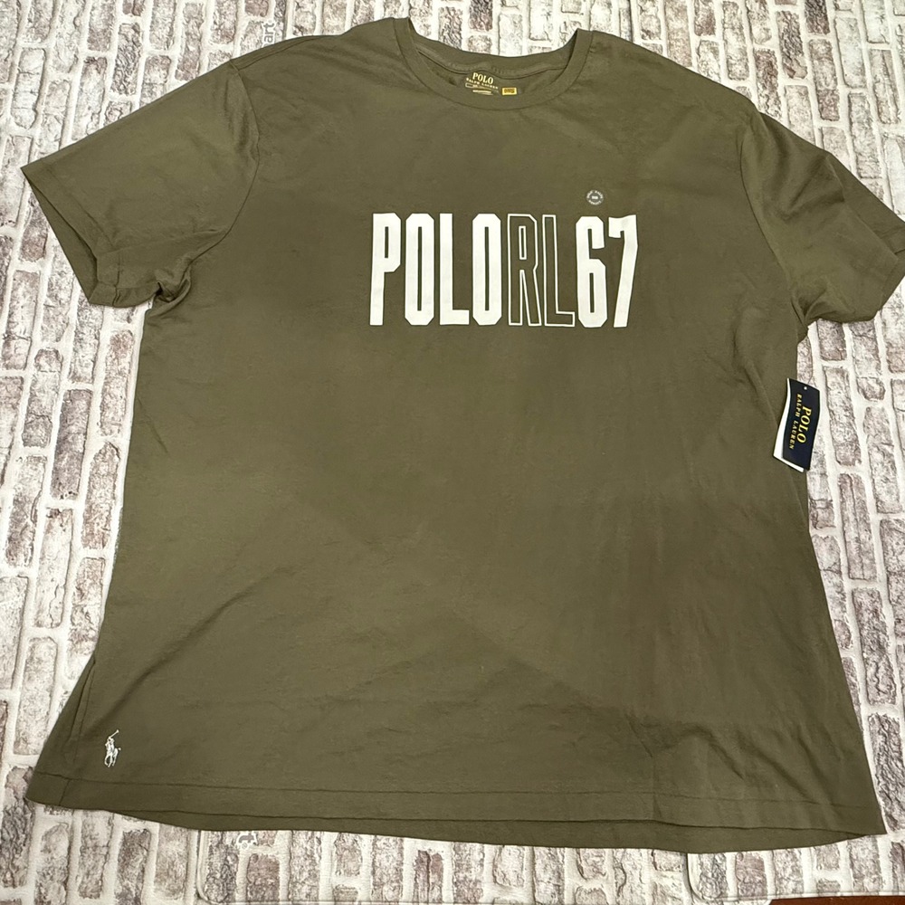 Polo Ralph Lauren Mens Green POLO RL 67 Graphic T-Shirt 3XB New
